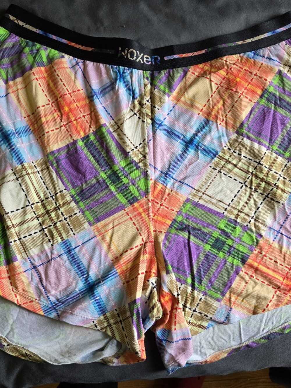 Woxer Dreamer Plaid Lounge Shorts Large